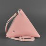 Кожаная женская сумка-косметичка розового цвета BlankNote Пирамида (12717) - 3