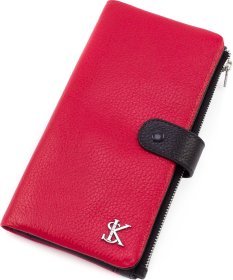 Удобный женский кошелек красного цвета с отделением для телефона - KARYA (17579)