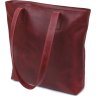 Бордовая женская сумка-шоппер из качественной винтажной кожи Shvigel (16350) - 1