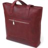 Бордовая женская сумка-шоппер из качественной винтажной кожи Shvigel (16350) - 2