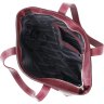 Бордовая женская сумка-шоппер из качественной винтажной кожи Shvigel (16350) - 4