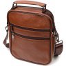 Мужская сумка-барсетка небольшого размера из натуральной кожи коричневого цвета Vintage 2421951 - 2