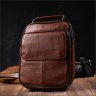 Мужская сумка-барсетка небольшого размера из натуральной кожи коричневого цвета Vintage 2421951 - 7