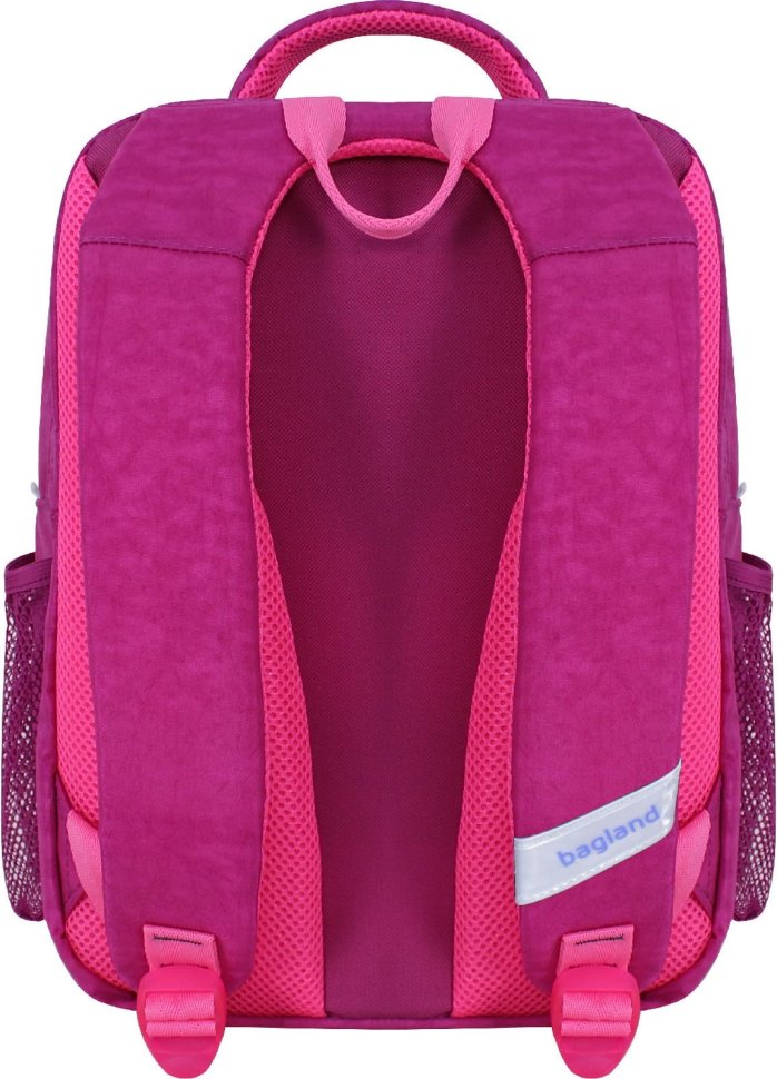 Школьный рюкзак для девочек малинового цвета с принтом единорога Bagland 55523