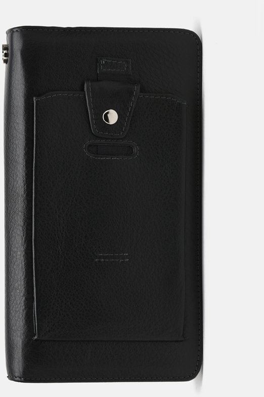 Мужской кожаный клатч черного цвета на запястье Ricco Grande (56923)
