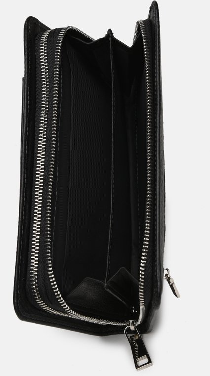 Мужской кожаный клатч черного цвета на запястье Ricco Grande (56923)