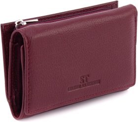 Бордовый женский кошелек компактного размера из натуральной кожи с монетницей ST Leather 1767223