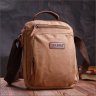 Средняя мужская сумка-барсетка из текстиля в коричневом цвете Vintage 2422236 - 6