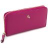 Женский кожаный кошелек яркого розового цвета на молнии Ashwood 69623 - 1