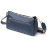 Женская горизонтальная сумка через плече из натуральной кожи синего цвета Vintage 2422287 - 2