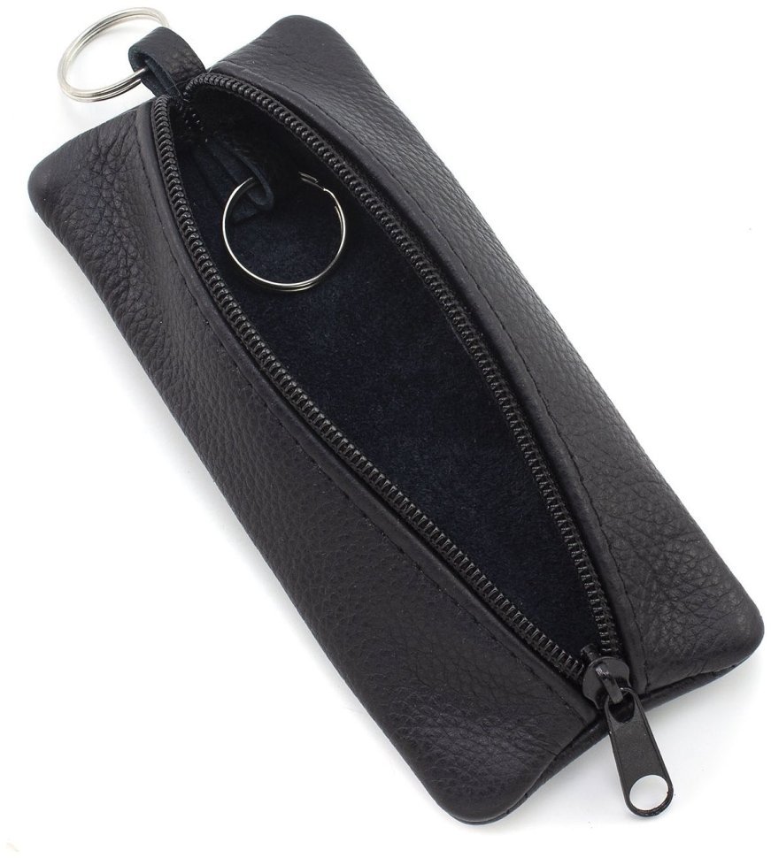 Недорогая черная ключница большого размера из натуральной кожи ST Leather 70824