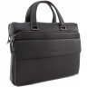 Фирменная деловая кожаная сумка под ноутбук с отделением для документов А4 – H.T. Leather Bag Collection (10207) - 3