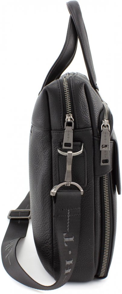 Фирменная деловая кожаная сумка под ноутбук с отделением для документов А4 – H.T. Leather Bag Collection (10207)