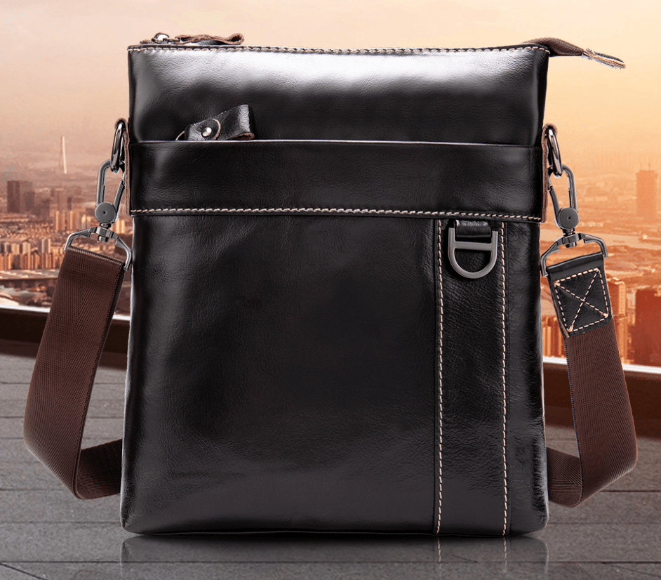 Популярная сумка на плечо коричневого цвета из натуральной кожи Vintage (20025)