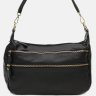 Кожаная женская сумка черного цвета с лямкой на плечо Borsa Leather (21268) - 2