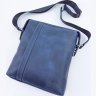 Кожаная мужская сумка планшет синего цвета с плечевым ремнем VATTO (11766) - 7