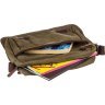 Текстильная сумка для ноутбука оливкового цвета Vintage (20187) - 4