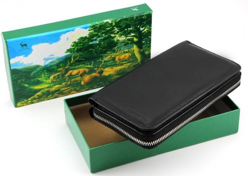 Кожаный мужской кошелек-клатч на молнии с блоком под карточки Marco Coverna (18123)