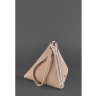 Светло-бежевая сумка-косметичка из натуральной кожи флотар BlankNote Пирамида (12719) - 4