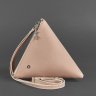 Светло-бежевая сумка-косметичка из натуральной кожи флотар BlankNote Пирамида (12719) - 3