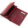 Красный классический кошелек из натуральной кожи с тиснением под крокодила Tony Bellucci (10752) - 6
