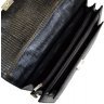 Черный кожаный мужской портфель с тиснением под змею Desisan (19116) - 4