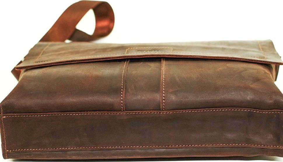 Мужская наплечная сумка коричневого цвета VATTO (11667)