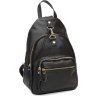Женский кожаный рюкзак черного цвета с золотистой фурнитурой Borsa Leather (21297) - 1