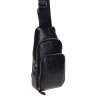 Мужская сумка-рюкзак из износостойкой кожи черного цвета Borsa Leather (19306) - 1