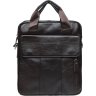 Мужская вертикальная сумка коричневого цвета из натуральной кожи с ручками Borsa Leather (21329) - 1