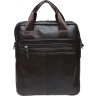 Мужская вертикальная сумка коричневого цвета из натуральной кожи с ручками Borsa Leather (21329) - 3