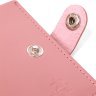 Женский розовый кошелек из гладкой кожи с хлястиком на кнопке Shvigel (2416488) - 5