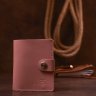 Женский розовый кошелек из гладкой кожи с хлястиком на кнопке Shvigel (2416488) - 6