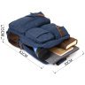 Темно-синий текстильный дорожный рюкзак на молниевой застежке Vintage (20621) - 11