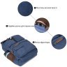 Темно-синий текстильный дорожный рюкзак на молниевой застежке Vintage (20621) - 12