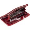Женский кожаный кошелек-клатч в красном цвете на два отделения ST Leather 1767425 - 5