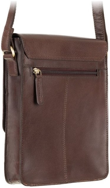 Мужская сумка среднего размера из натуральной кожи коричневого цвета с клапаном Visconti Skyler 69225