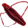 Бордовая женская сумка большого размера из натуральной кожи с длинными ручками Vintage (2422076) - 4