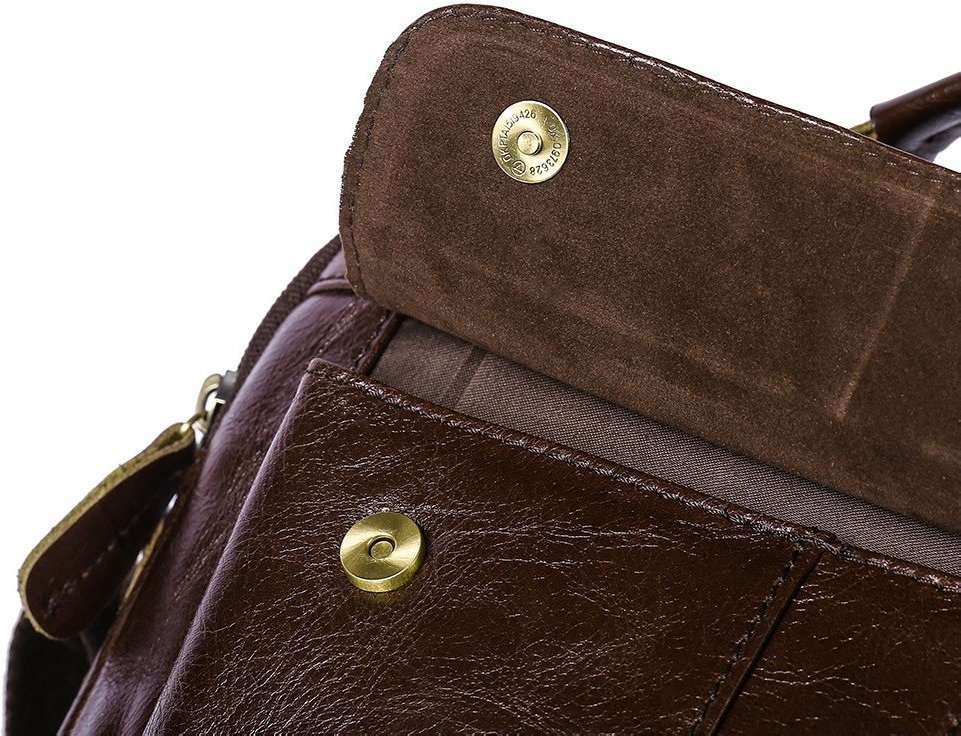 Кожаная мужская сумка среднего размера с ручкой и плечевым ремнем VINTAGE STYLE (20027)