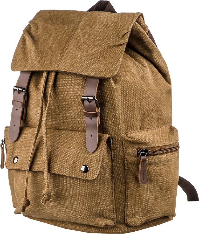 Текстильный походный рюкзак коричневого цвета Vintage (20134)