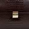 Мужской кожаный портфель коричневого цвета под крокодила Desisan (19117) - 5
