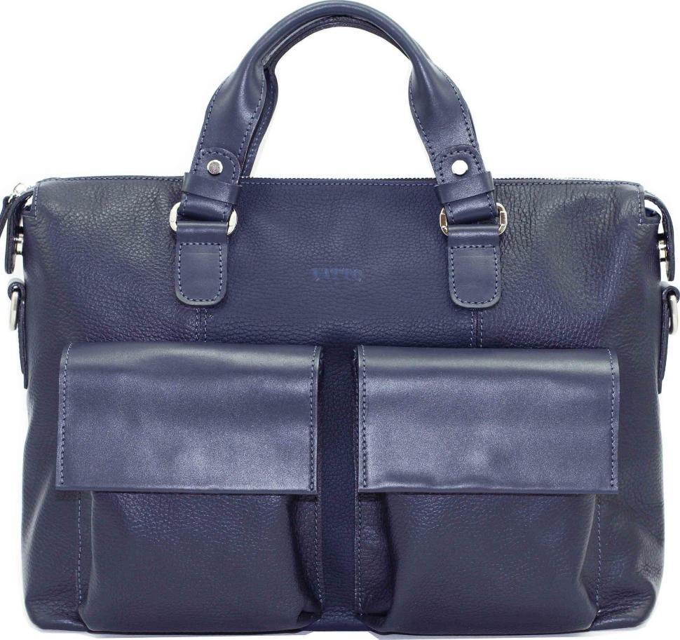 Синяя мужская сумка Флотар горизонтального типа с карманами VATTO (11668)