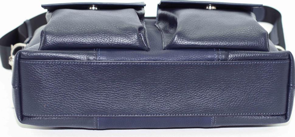 Синяя мужская сумка Флотар горизонтального типа с карманами VATTO (11668)