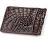 Мужской зажим для денег из натуральной кожи крокодила коричневого цвета CROCODILE LEATHER (024-18052) - 2