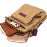 Мужская сумка-барсетка из текстиля песочного цвета Vintage 2422239 - 6