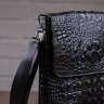 Наплечная мужская сумка планшет из кожи с фактурой под крокодила VINTAGE STYLE (14715) - 7