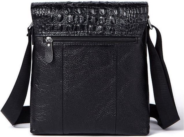 Наплечная мужская сумка планшет из кожи с фактурой под крокодила VINTAGE STYLE (14715)