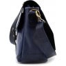 Мужская сумка-мессенджер из винтажной кожи синего цвета с плечевым ремнем TARWA (19911) - 3