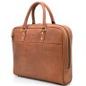 Мужская сумка под ноутбук до 16 дюймов из натуральной кожи рыжего цвета TARWA (19865) - 1