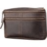 Горизонтальная мужская сумка на плечо из коричневой винтажной кожи SHVIGEL (11094) - 1